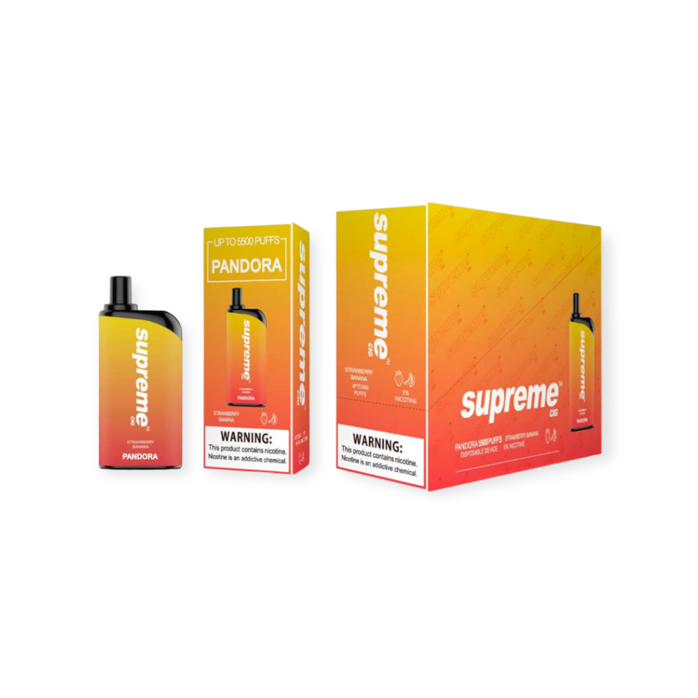 SUPREME PANDORA 5% SALT NIC DISPOSABLE - STRAW BANANA