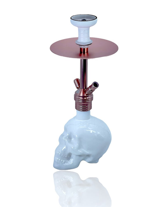 MOB HOOKAH 19" SKULL - ROSE WHITE