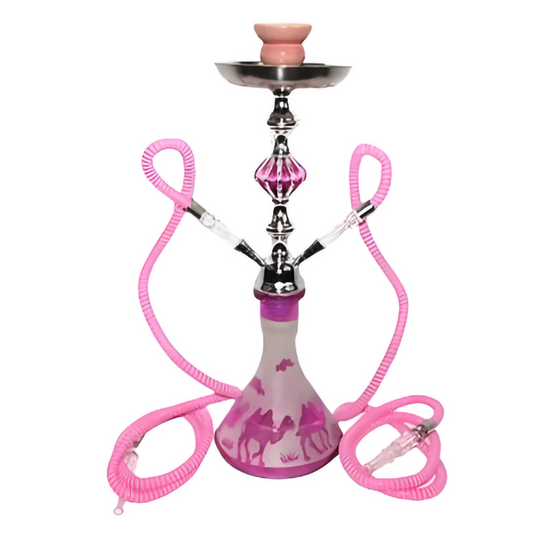 ZEBRA 17" CAMEL 2-HOSE HOOKAH - PINK
