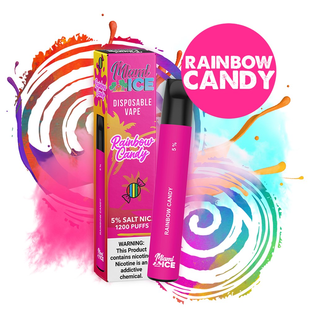 MIAMI ICE 5% NIC DISPOSABLE - RAINBOW CANDY