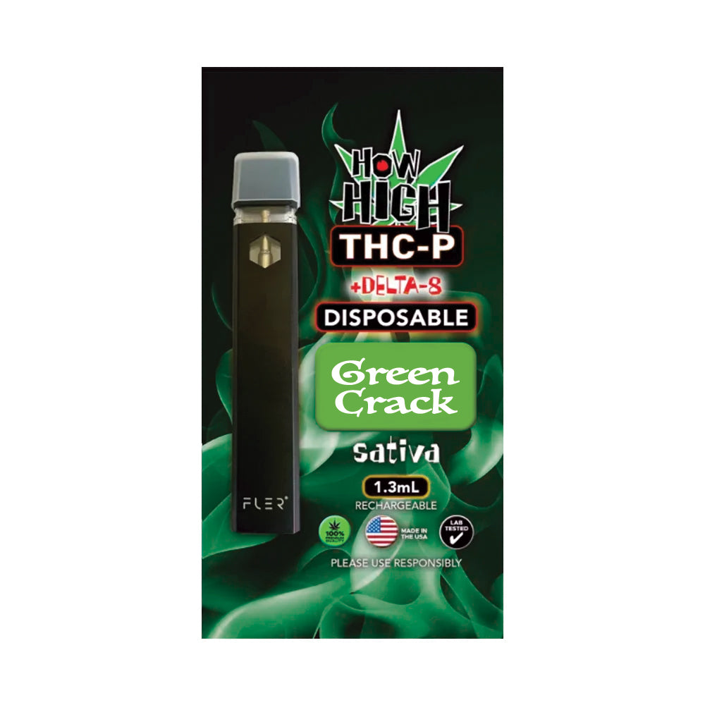 HOW HIGH THC- P D8 DISPOSABLE - GREEN CRACK