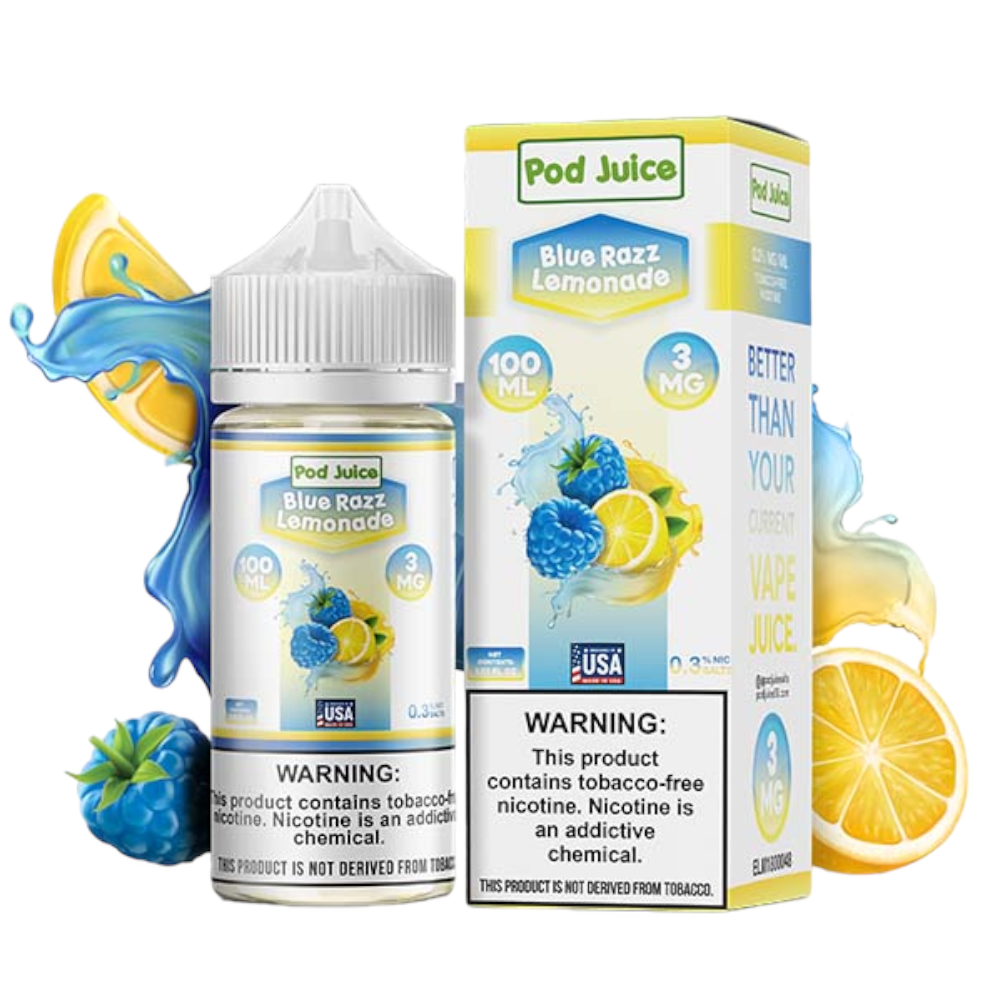 POD SALT NIC 100ML JUICE 3MG - BLUE RAZZ LEMONADE