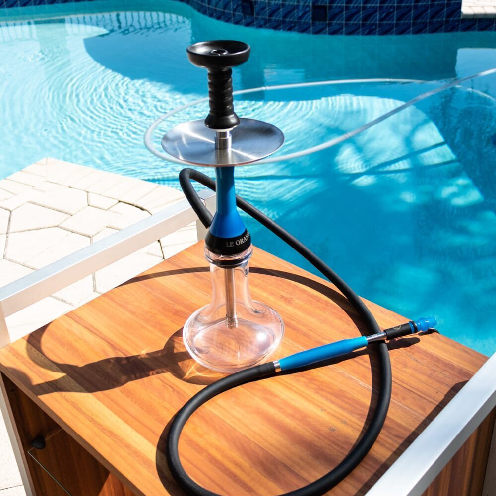 LE ORANGE MINI COMMANDANT RESIN HOOKAH - BLUE GLOW