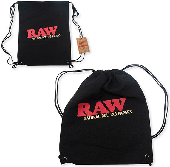 RAW DRAW STRING BAG - BLACK