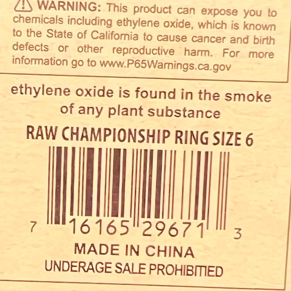 RAW CHAMPION RING SIZE 6