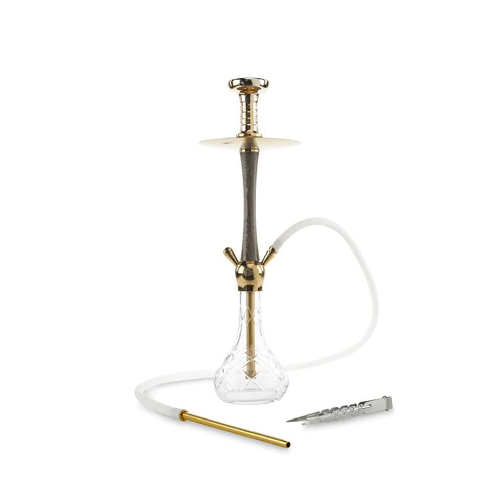 MOB HOOKAH 27" TIMBER LUX - GOLD & BLACK WOOD