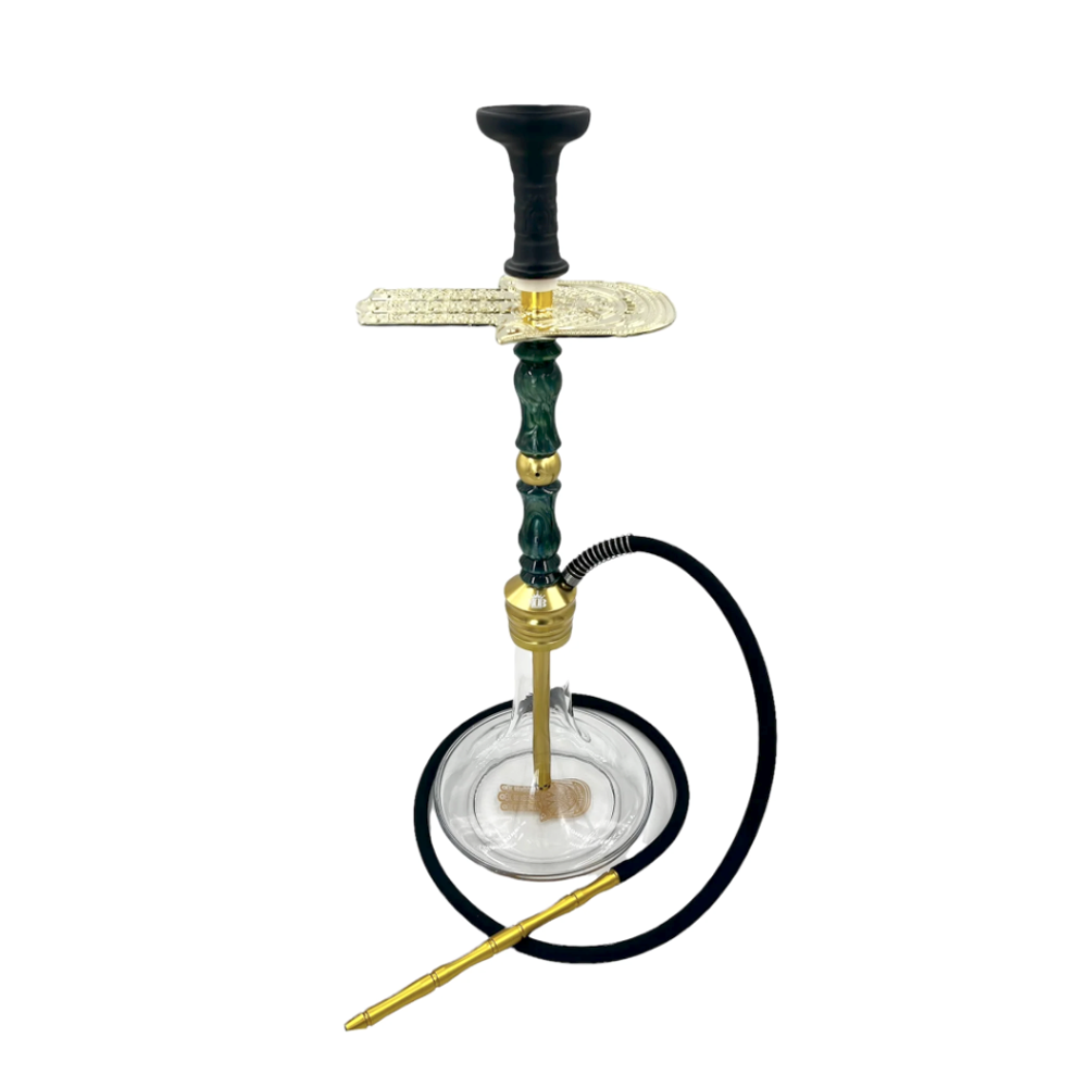 MOB HOOKAH 23" KHAMSA - GREEN & GOLD
