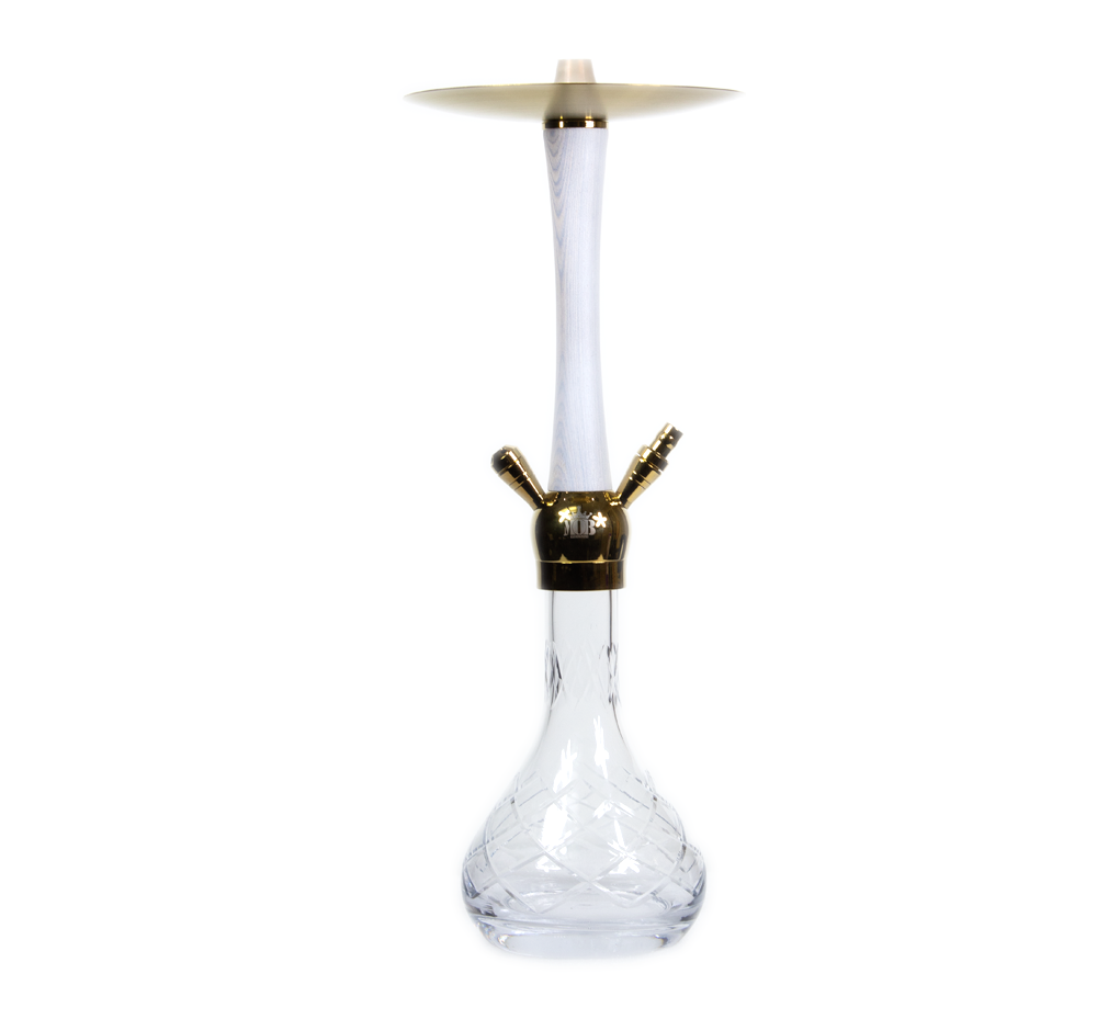 MOB HOOKAH 25" MADERA - GOLD & WHITE