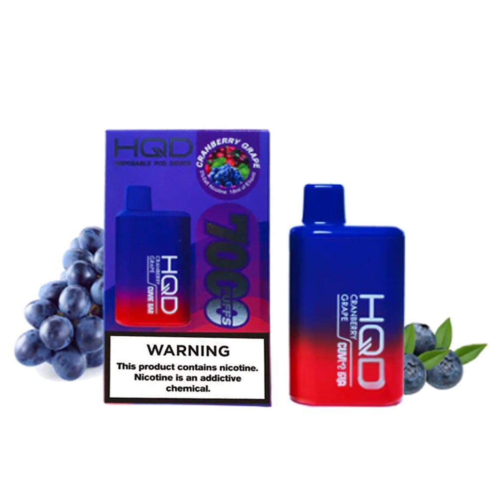 HQD CUVIE BAR 5% NIC DISPOSABLE - CRNBRY GRAPE
