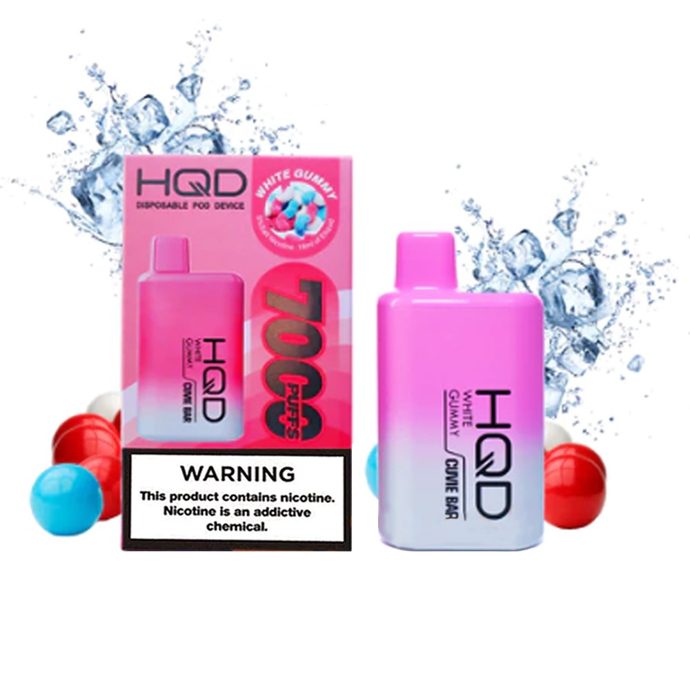 HQD CUVIE BAR 5% NIC DISPOSABLE - WHITE GUMMY