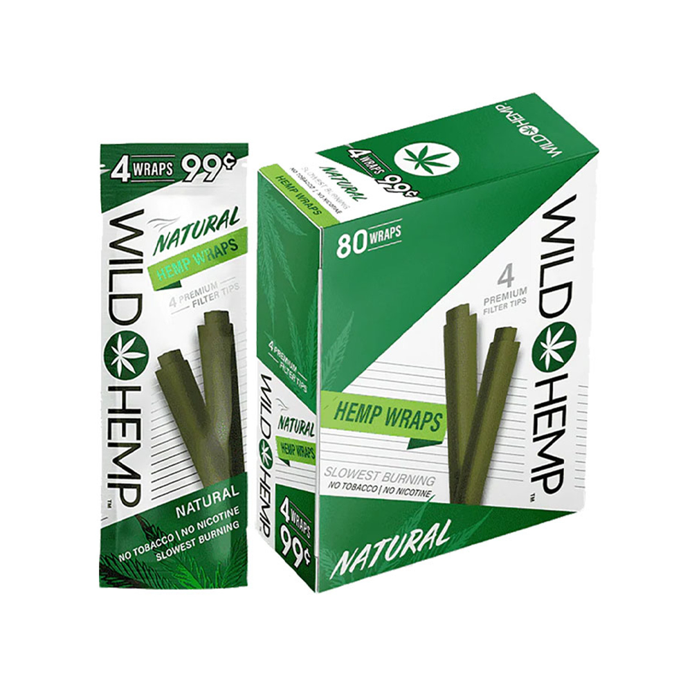 WILD HEMP W/ FILTER TIP 4/0.99 WRAPS - NATURAL