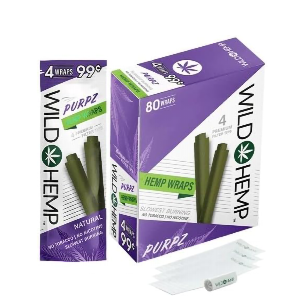 WILD HEMP W/ FILTER TIP 4/0.99 WRAPS - PURPZ