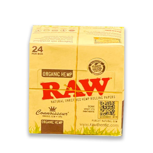 RAW ORGANIC HEMP CONNOISSEUR KS SLIM + TIPS