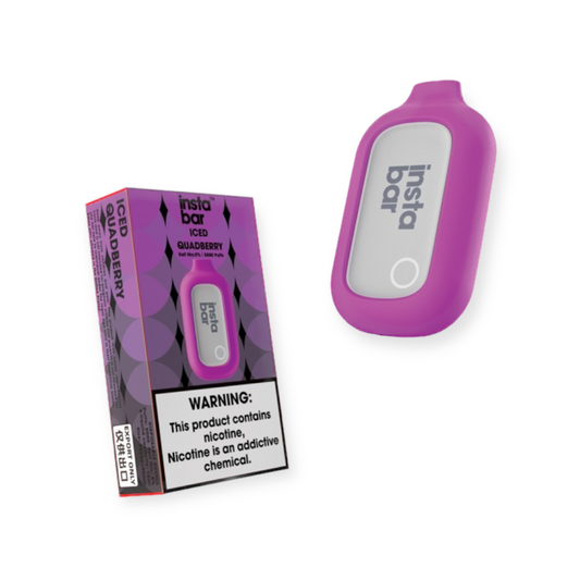 INSTA BAR 5% SALT NIC 5000PUFF DISPOSABLE -  ICED QUADBERRY
