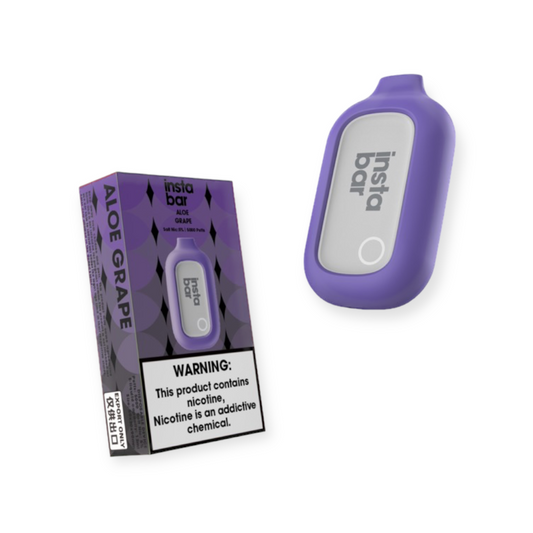 INSTA BAR 5% SALT NIC 5000PUFF DISPOSABLE -  ALOE GRAPE