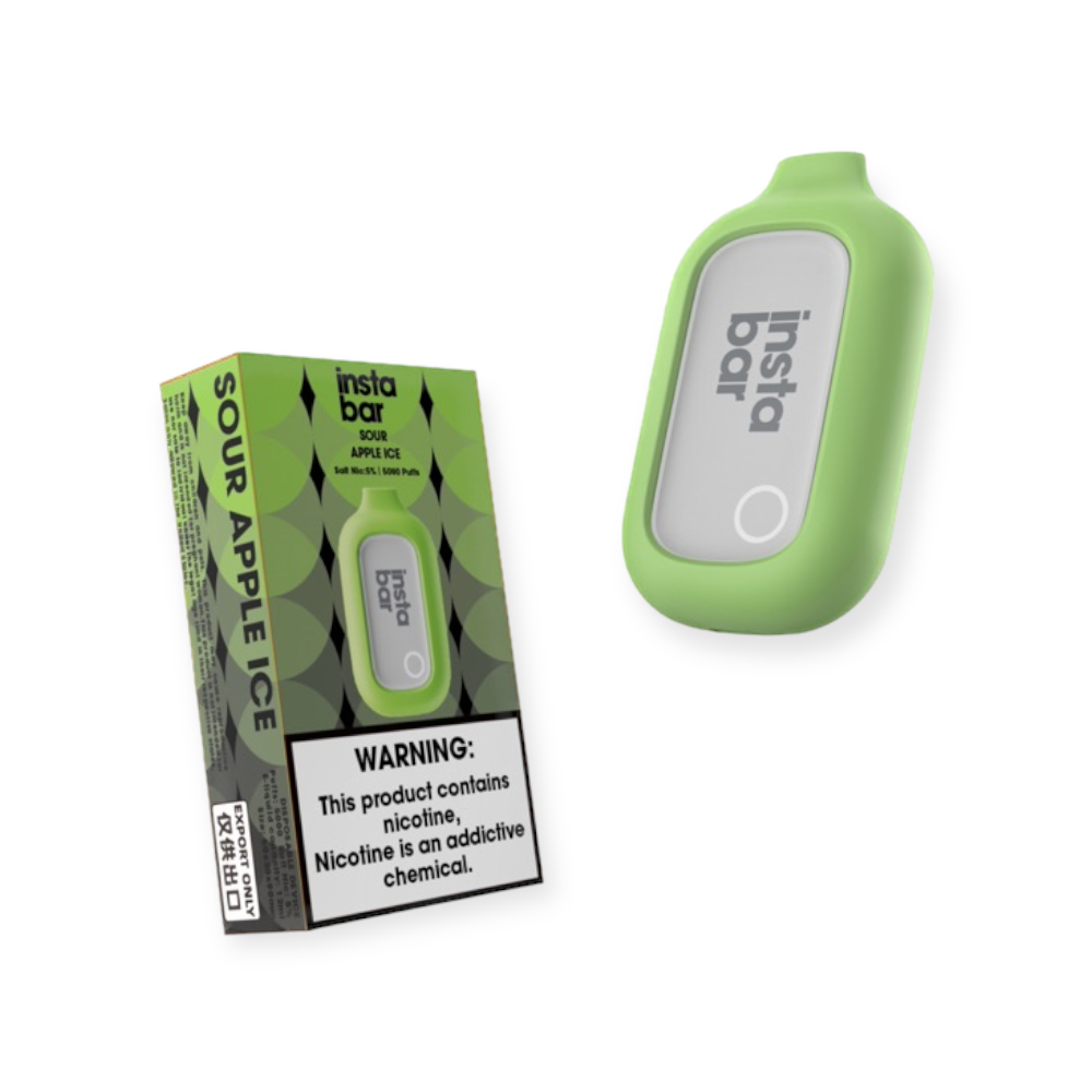 INSTA BAR 5% SALT NIC 5000PUFF DISPOSABLE -  SOUR APPLE ICE