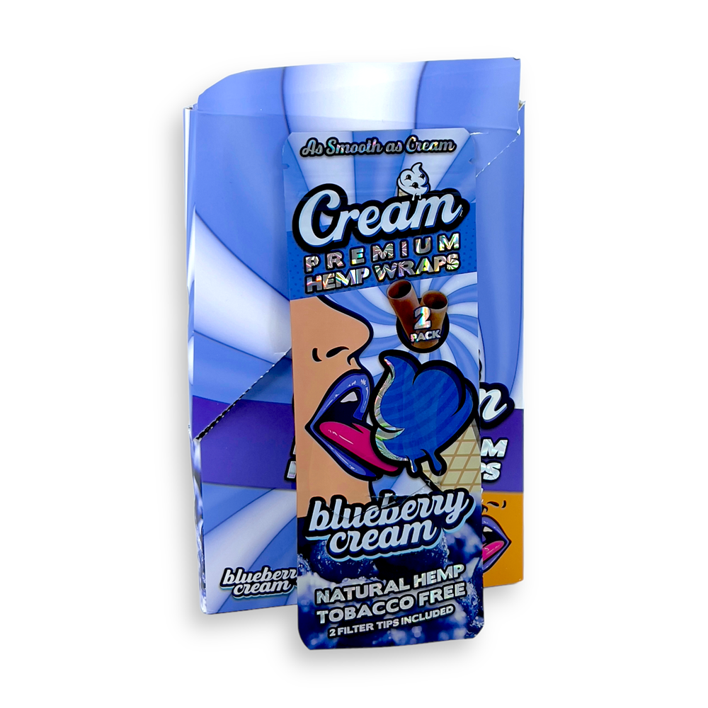 CREAM NATURAL HEMP WRAP - BLUEBERRY