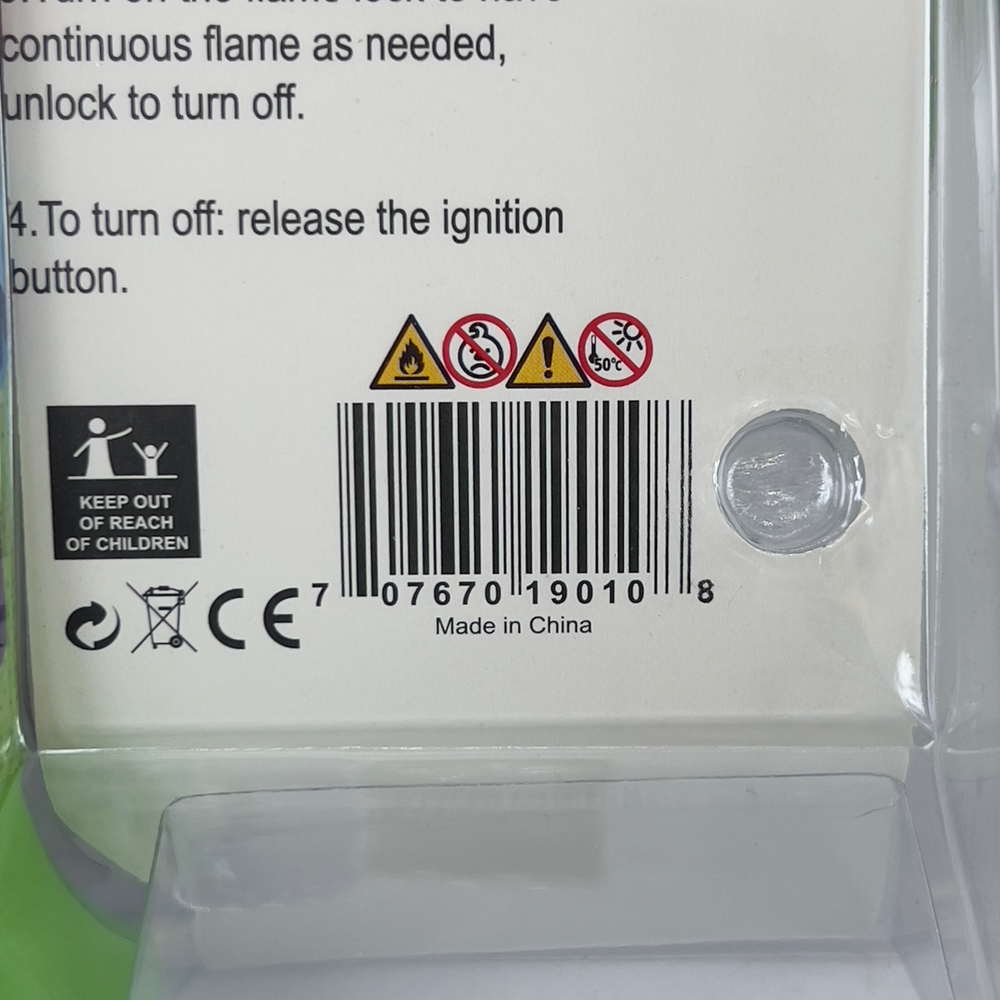 TECHNO CANDY SLANT TORCH LIGHTER  IN CLAM SHELL