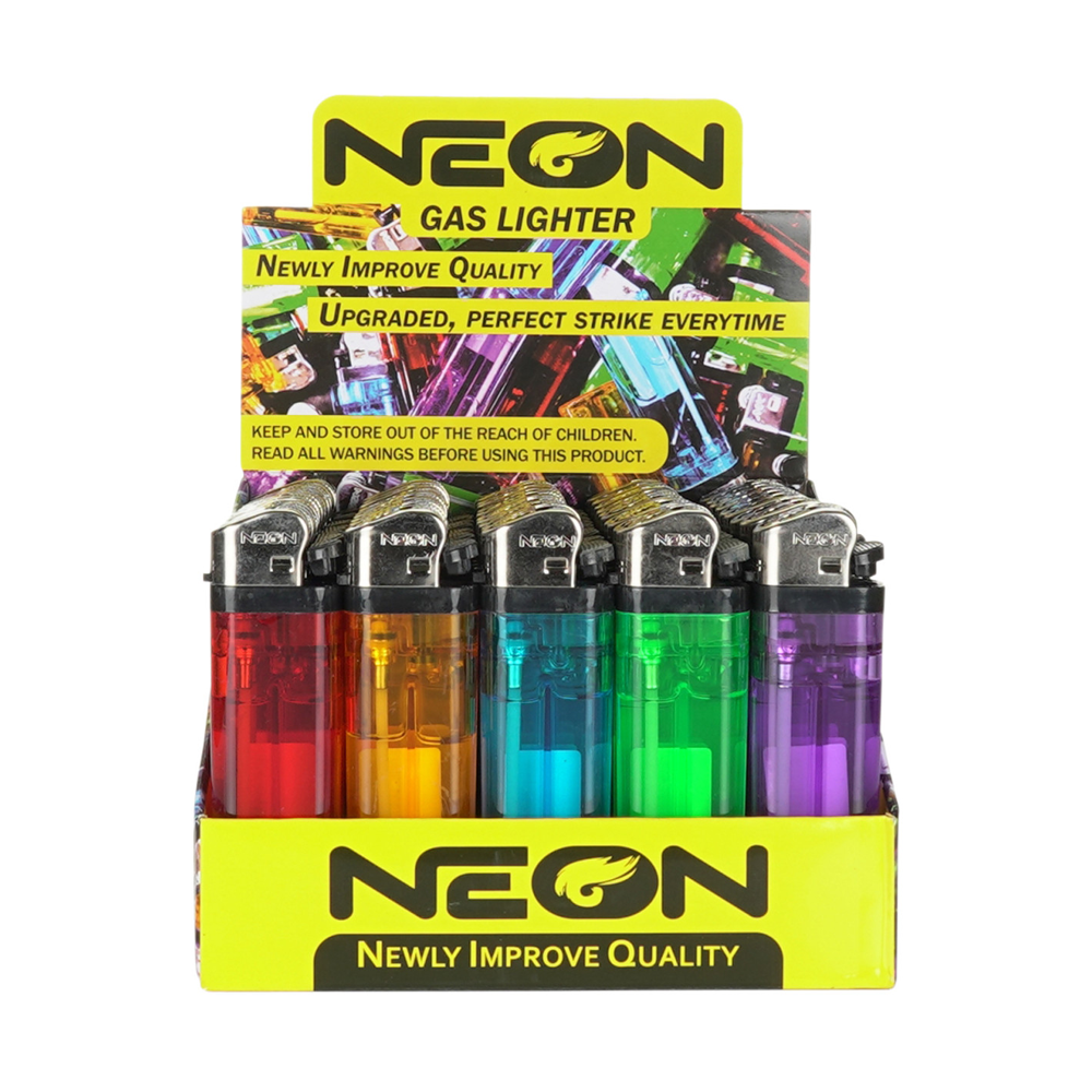 TECHNO NEON COLOR ELECTRONIC DISPOSABLE LIGHTERS