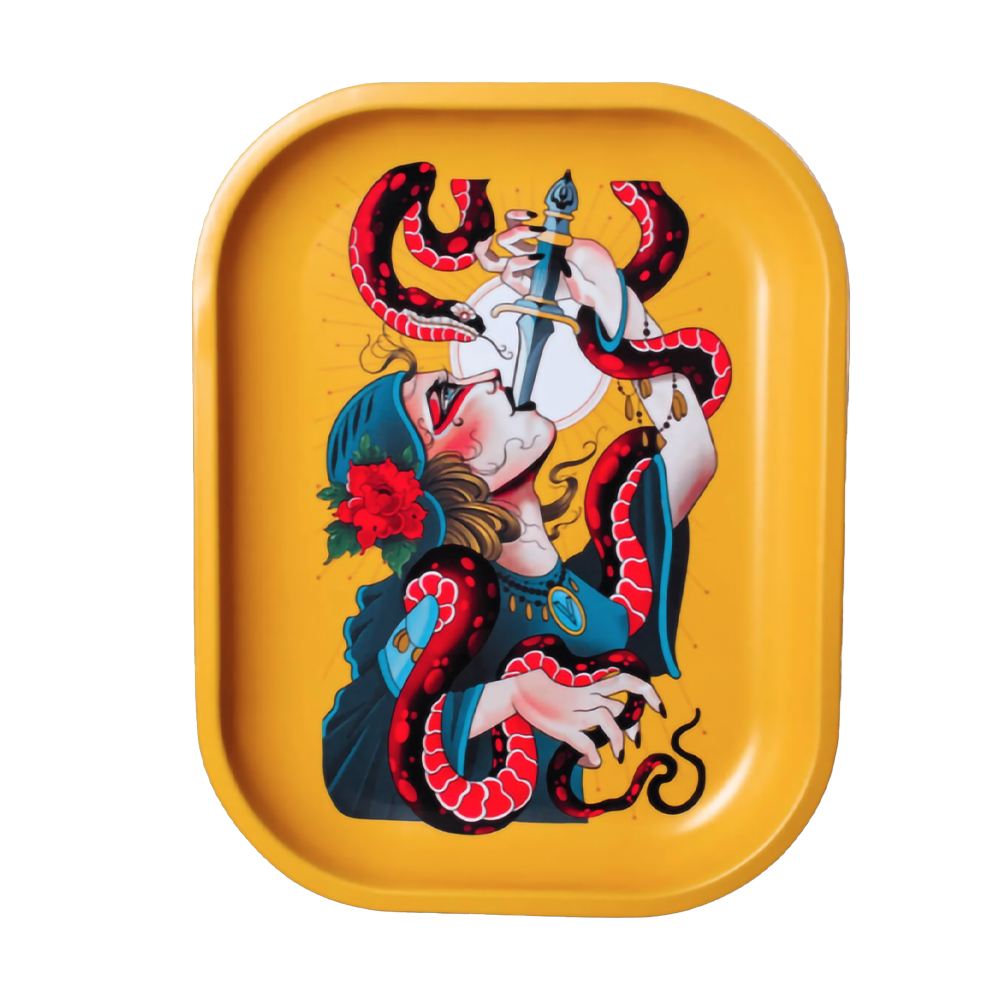 ROLLIN MEDIUM METAL TRAY - SERPENTINE