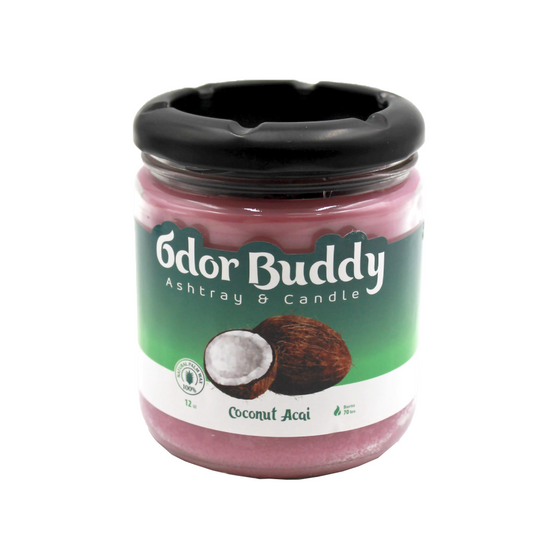 ODOR BUDDY ASHTRAY &amp; CANDLE 12OZ - COCONUT ACAI