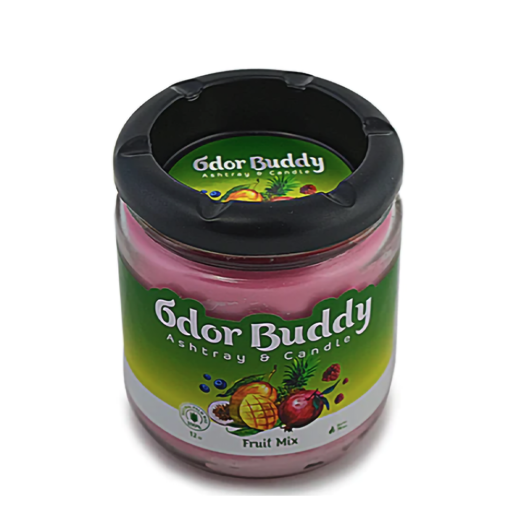 ODOR BUDDY ASHTRAY &amp; CANDLE 12OZ - FRUIT MIX