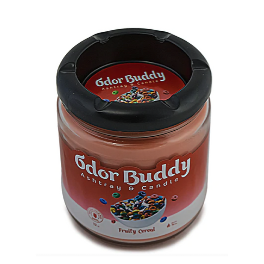 ODOR BUDDY ASHTRAY &amp; CANDLE 12OZ - FRUITY CEREAL