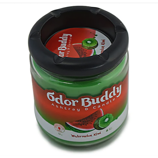 ODOR BUDDY ASHTRAY &amp; CANDLE 12OZ - WATERMELON KIWI