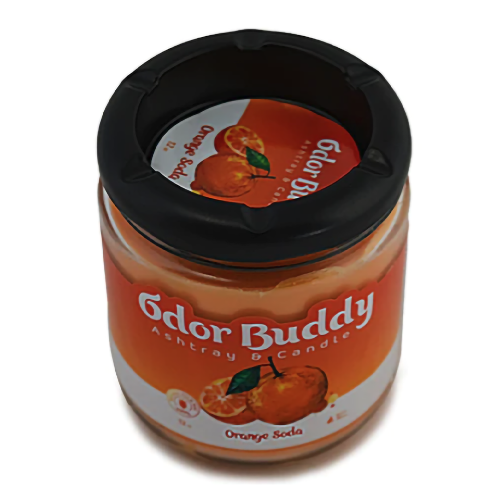 ODOR BUDDY ASHTRAY &amp; CANDLE 12OZ - ORANGE SODA