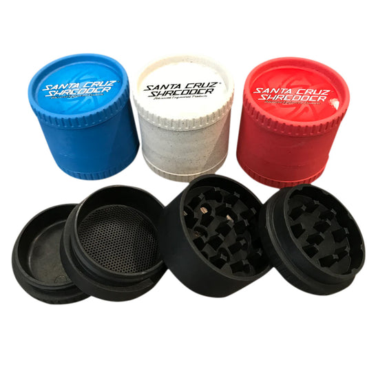 SANTA CRUZ SHREDDER 4PCS MEDIUM HEMP 2 1/8" GRINDER - ASSORTED COLORS