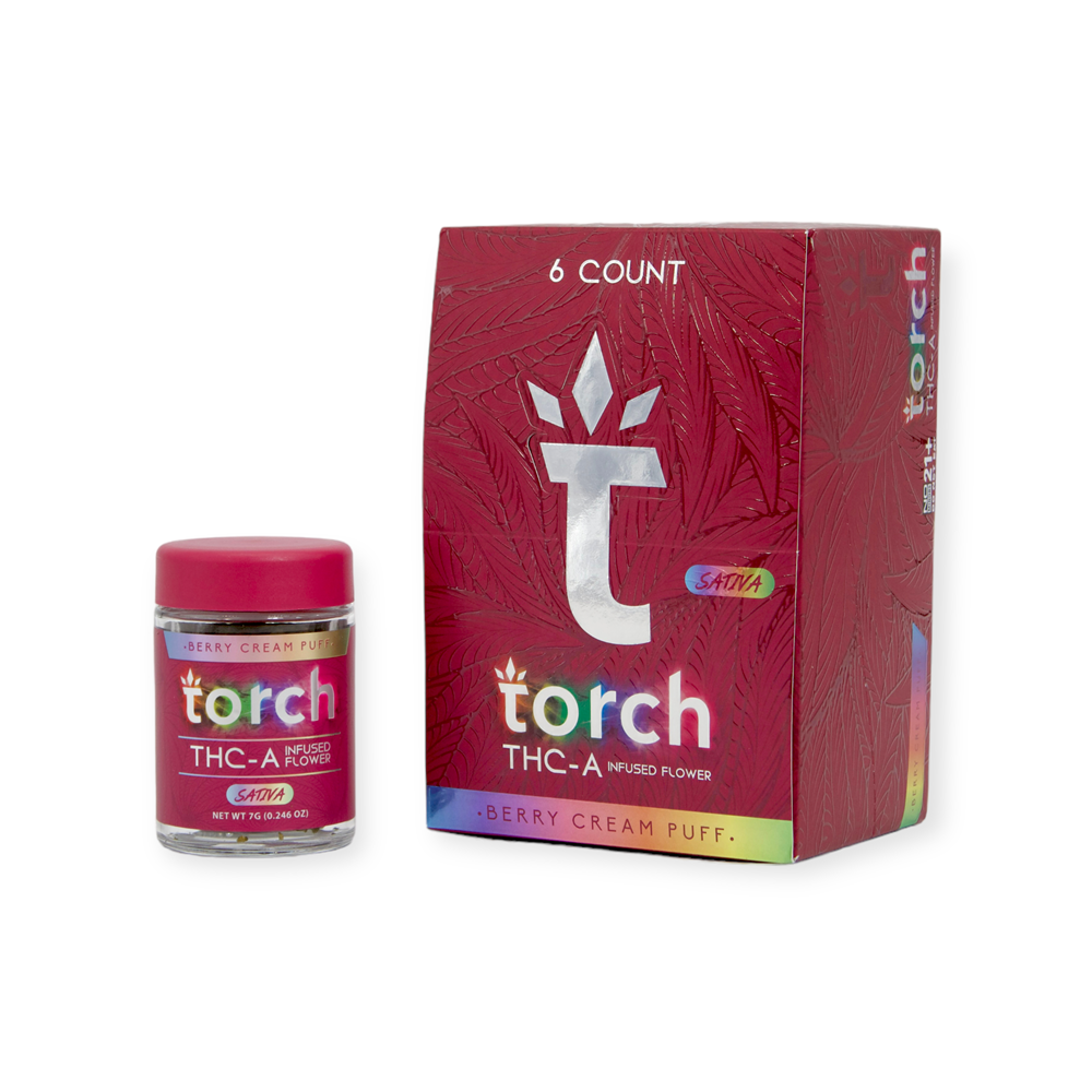 TORCH THC-A INFUSED 7G FLOWER SATIVA - BERRY CREAM PUFF