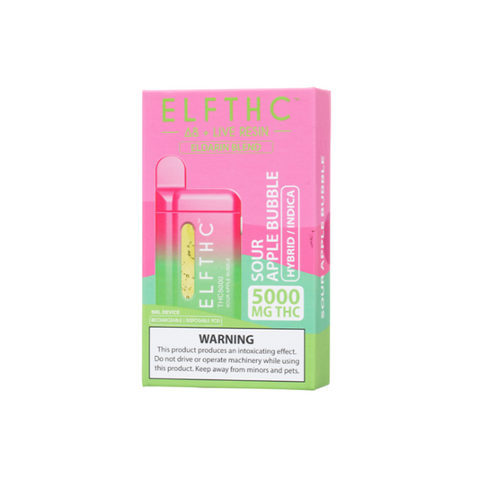 ELF THC ELDARIN BLEND 5000MG DISPOSABLE HYBRID/INDICA - SOUR APPLE BUBBLE
