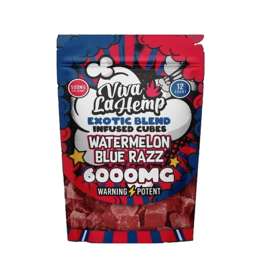 VIVA LA HEMP EXOTIC BLEND 6000MG 12CT GUMMIES - WATERMELON BLUE RAZZ