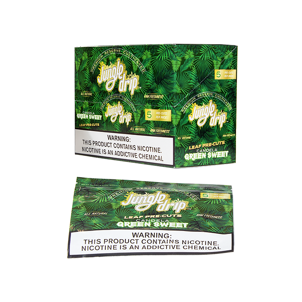JUNGLE DRIP LEAF PRECUT 5/PK CIGAR WRAPS - GREEN SWEET