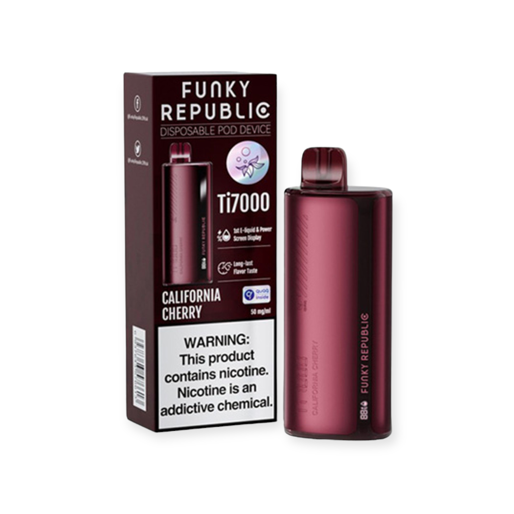 FUNKY REPUBLIC 5% 7000 PUFFS DISPOSABLE - CALIFORNIA CHERRY