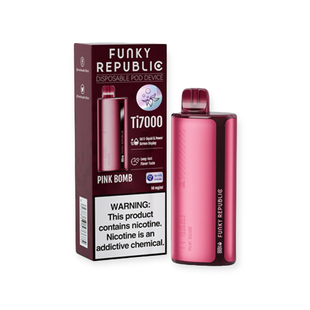 FUNKY REPUBLIC 5% 7000 PUFFS DISPOSABLE - PINK BOMB