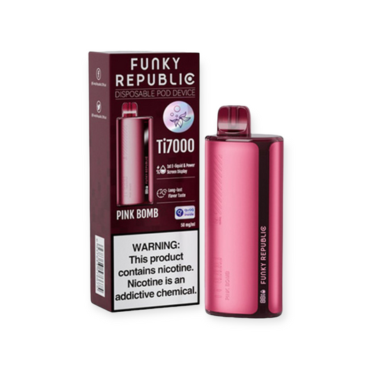 FUNKY REPUBLIC 5% 7000 PUFFS DISPOSABLE - PINK BOMB