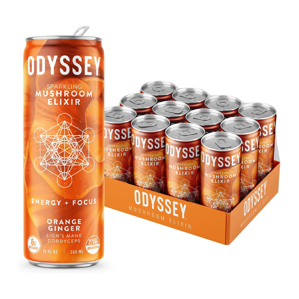 ODYSSEY MUSHROOM ELIXIR SPARKLING ENERGY DRINK- ORANGE GINGER