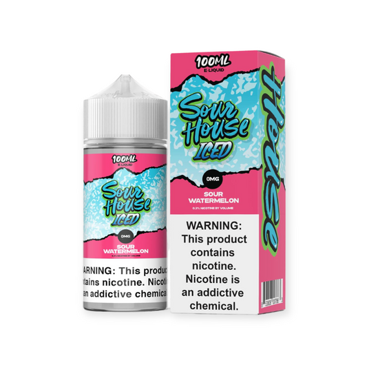 SOUR HOUSE ICED 100ML JUICE 0MG - SOUR WATERMELON