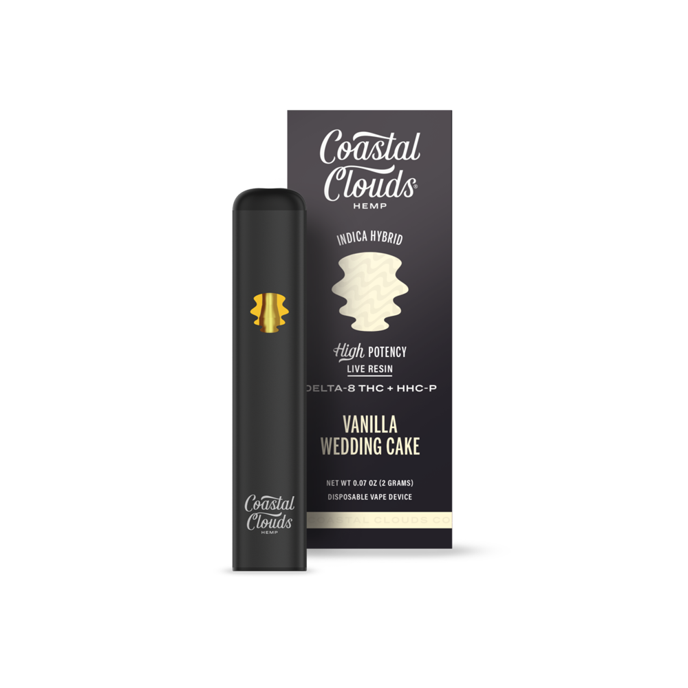 COASTAL CLOUDS  LIVE RESIN D8THC +HHC-P 2G DISPOSABLE INDICA/HYBRID - VANILLA WEDDING CAKE