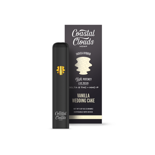 COASTAL CLOUDS  LIVE RESIN D8THC +HHC-P 2G DISPOSABLE INDICA/HYBRID - VANILLA WEDDING CAKE
