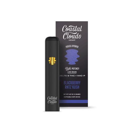 COASTAL CLOUDS  LIVE RESIN D8THC +HHC-P 2G DISPOSABLE INDICA/HYBRID - BLACKBERRY RUNTZ KUSH