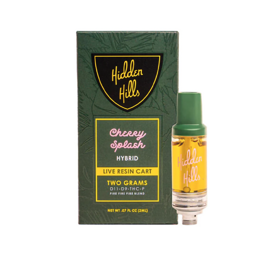 HIDDEN HILLS BLEND D11/D9/THCP LIVE RESIN 2G CARTRIDGE HYBRID - CHERRY SPLASH