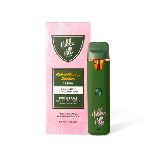 HIDDEN HILLS VVS LIQUID DIAMOND D9/THCA/THCP 2G DISPOSABLE SATIVA - LEMON CHERRY ZKITTLEZ
