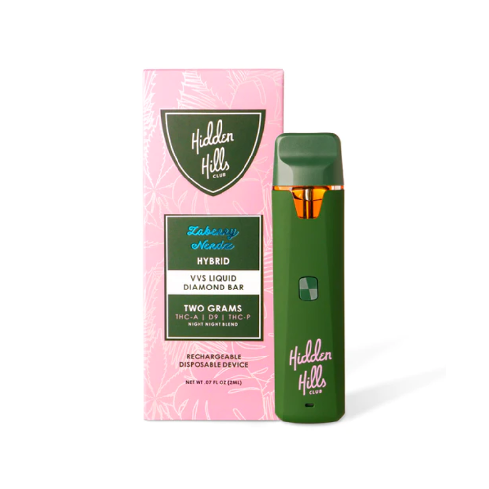 HIDDEN HILLS VVS LIQUID DIAMOND D9/THCA/THCP 2G DISPOSABLE HYBRID - ZABERRY NERDZ