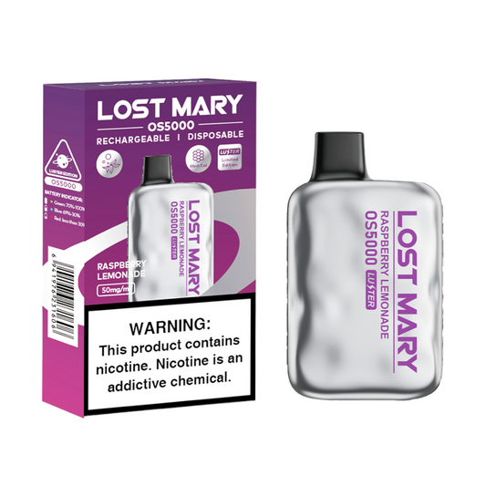 LOST MARY OS5000 5% SALT NIC DISPOSABLE - RASPBERRY LEMONADE
