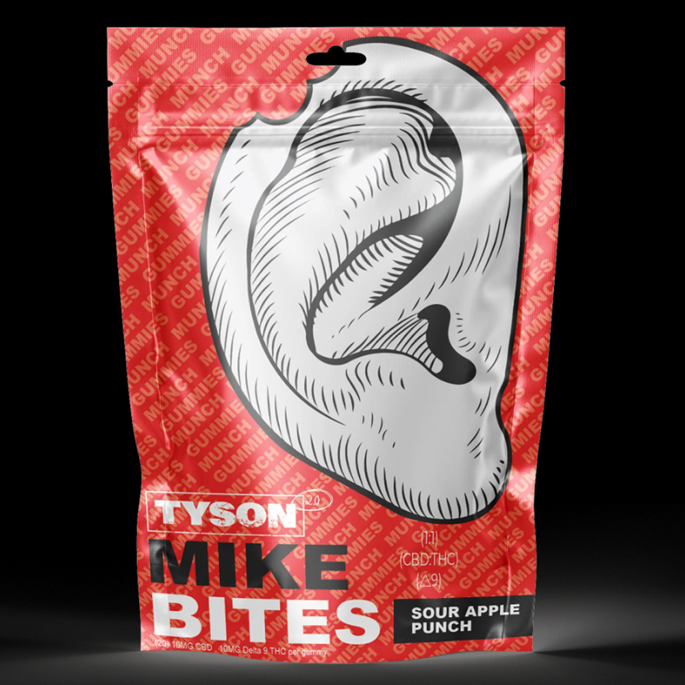 TYSON D9&amp;CBD,THC MIKE BITES GUMMIES - SOUR APPLE PUNCH