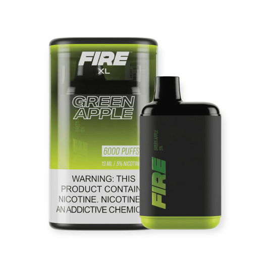 FIRE XL 5% NIC 6000 PUFFS DISPOSABLE - GREEN APPLE