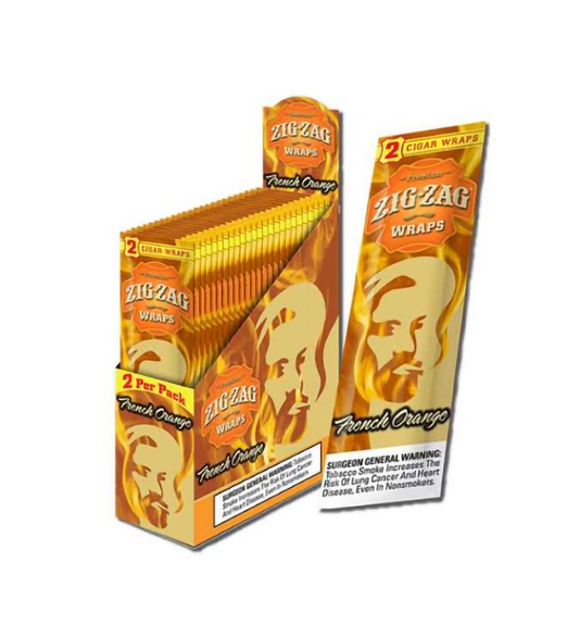 ZIG ZAG CIGAR HEMP 2CT WRAPS -  ORANGE