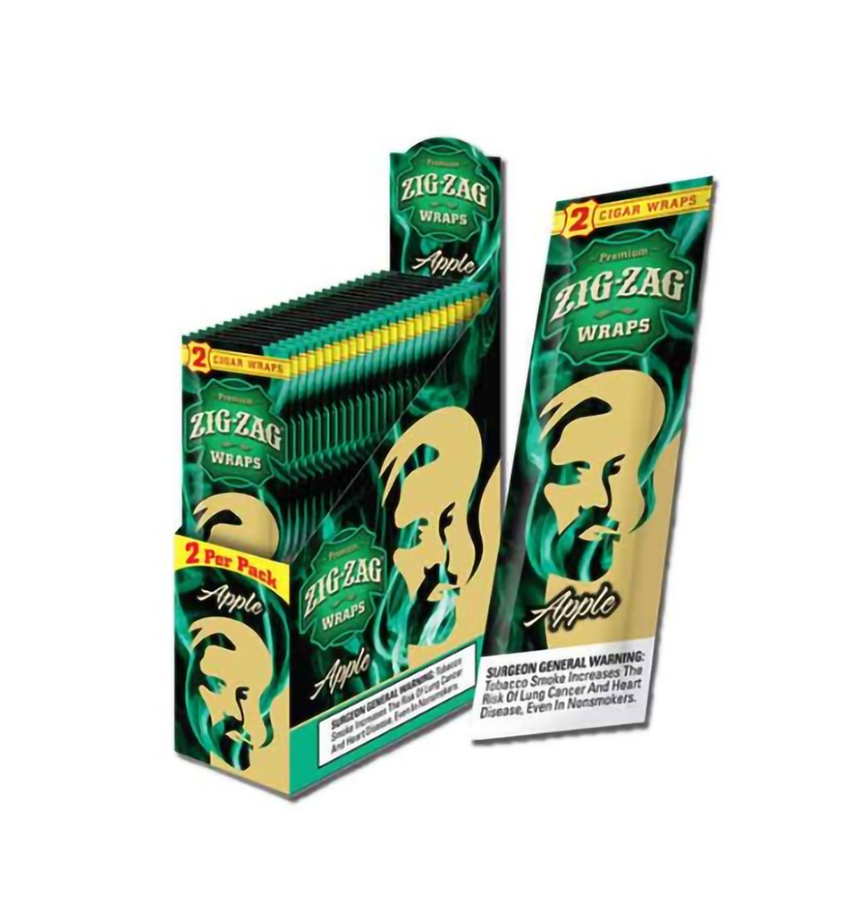 ZIG ZAG CIGAR HEMP 2CT WRAPS - APPLE